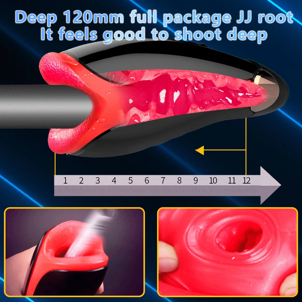 Entrenador de Placer Automático para Hombres Vibrador de Labios de Boca Realista - details 2