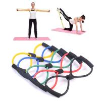 Banda de Yoga para gimnasio, banda de resistencia física, cuerda expansora de pecho de 8 palabras, entrenamiento muscular, bandas elásticas de goma, ejercicio deportivo - details 1