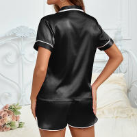 Conjunto de mujer, ropa de dormir de manga corta de seda satinada lujosa, ropa informal para el hogar, ropa de dormir para mujer - details 82