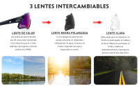 Polarizadas Gafas de Ciclismo con 3 Lentes Intercambiables Hombres Mujeres Bicicletas - details 3