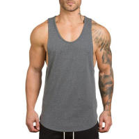 Muscleguys Cotton Gym Clothing Fitness Mens Stringer Tank Top Bodybuilding Sleeveless Shirt Muscle Vest Workout Singlets Tanktop - details 5