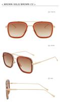 Gafas de Sol Cuadradas Vintage de Metal para Hombres Deportes y Moda - details 13
