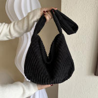 Bolso de mano de invierno para mujer, bolsos de gran capacidad, bolsos de hombro informales, bolso cruzado de pana de tendencia para mujer - details 6