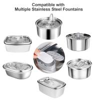 Filtradores de Agua para Fuente de Gatos de Acero Inoxidable 16 Paquetes, Flujo Ajustable, 108oz/3.2L & 67oz/2L Suministros para Mascotas - details 0