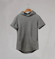 Gym Men Casual Fashion Hooded T Shirt Fitness Slim Fit Elasticity Breathable Bodybuilding Training Short Sleeve Tshirt Tee Tops - details 12