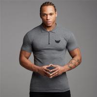 European and American style Fashion Zip Print Polo Tees Mens Cotton Slim Polo Shirts with Short Sleeve Fitness Polo T-Shirt - details 6