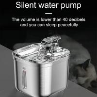 Fuente de acero inoxidable con marca de agua para gatos, dispensador automático de agua, filtro con Sensor, bomba Ultra silenciosa - details 4
