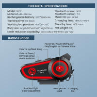 Auriculares Intercomunicadores Bluetooth 5.2 para Casco de Motocicleta Gearelec DK02 - details 7