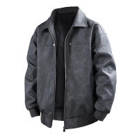 Spring Autumn Retro Style Man Flip Collar Leather Clothing New Port Wind Leisure Coats Outdoors Fashion Simplicity Jackets Man - details 3