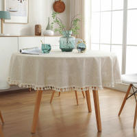 Mantel de Lineno para Mesa Redonda Ideal para Café, Té, Recepción, Fiesta - details 2