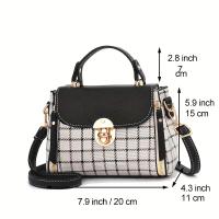 Bolso de Hombro de Lujo para Mujer Nuevo Diseño de Cuero PU Bolso Cruzado de Estilo Mensajero con Patrón a Cuadros para Mujer Bolso de Mano de Moda - details 10