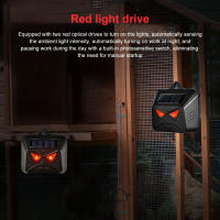 Repelente de Animales Solar IP44 Impermeable con Luz LED Roja Ahuyenta a las Palomas Pájaro Repelente Ultrasónico - details 2