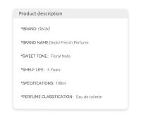 (DSH) Perfume de marca de 100 ml, nota floral, fragancia de larga duración, perfume de encaje negro para mujer - details 7