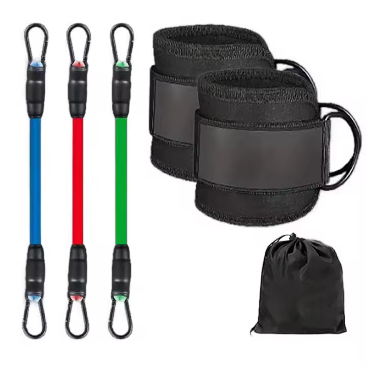Bandas de resistencia para tobillo, bandas para tobillo para hacer ejercicio con puños, bandas de resistencia para entrenamiento de glúteos de piernas, equipo de entrenamiento para retrocesos, ejercicios de entrenamiento de glúteos de cadera, correa para - 1