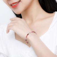 Pulseras hechas a mano de turmalina de Plata de Ley 925 con piedra Natural de 4 mm para mujer, regalo y joyería para fiesta, brazaletes de amatista - details 0