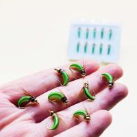 5 uds/10 Uds pesca moscas húmedas cabeza de cuentas de latón biónicos Ninfa Scud mosca insecto gusano insecto artificial pesca con mosca cebo salmón trucha BassFishing gancho señuelo de pesca con mosca - details 2