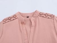 2025 mujeres botón frontal cuello en V manga larga bordado camisa Casual primavera blusa ropa de calle Blusas Mujer - details 2