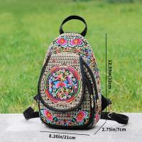 Mini mochila bordada para mujer, mochila con correa desmontable, bolso de pecho multifunción con una sola Correa - details 10
