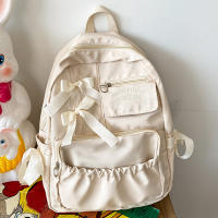 Mochila escolar con lazo para mujer y niña, morral bonito con personalidad, estilo universitario - details 25
