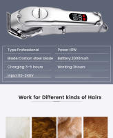 Profesional Dog hair Clipper todo metal recargable PET trimmer Gato máquina de afeitar Cúter Puppy grooming haircut Bajo noice - details 4