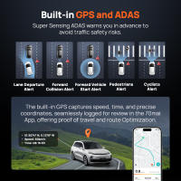Cámara de salpicadero 70mai 4K Omni X800 360 °   Vista completa GPS incorporado ADAS compatible con monitor de estacionamiento 24 horas Detección de movimiento AI Envío desde el almacén PL - details 4