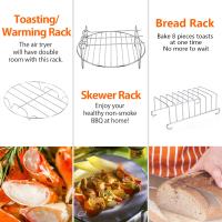 Juego de accesorios para freidora de aire de grado alimenticio, cesta de pastel, estante para tostadas, cepillo de aceite, sartén para Pizza, juego de estante para cocinar al vapor, 9 piezas - details 3