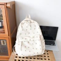 Mochilas de estilo Preppy para mujer, bandoleras impermeables de nailon para estudiantes, a la moda, con estampado Floral - details 2