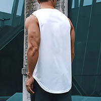 Summer Casual Breathable Quick Dry Sleeveless Tank Top Mens Gym Bodybuilding Workout Muscle Stringer Fashion Fitness Mesh Vest - details 11
