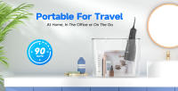 Irrigador bucal portátil con 5 puntas de chorro, 5 modos de limpieza de 3 presiones de agua, tanque de agua de 300 ml, hilo dental impermeable IPX7 - details 9