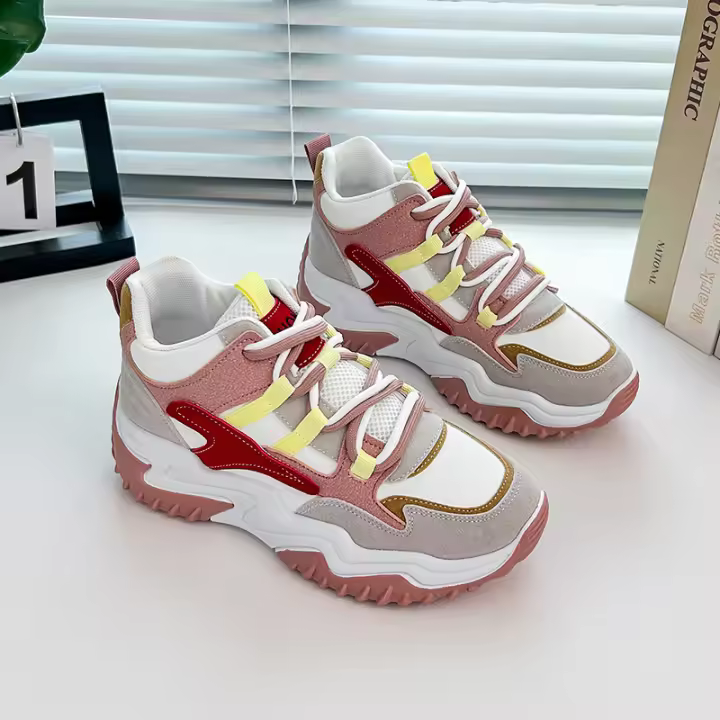 Zapatos de papá para mujer, zapatillas deportivas para correr, informales, suela gruesa elevada, otoño - 1