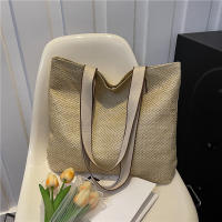 Bolso de mano tejido de paja para mujer, elegante, informal, con asa superior, Retro, a la moda - details 14