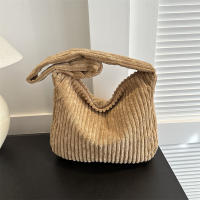 Bolso de mano de invierno para mujer, bolsos de gran capacidad, bolsos de hombro informales, bolso cruzado de pana de tendencia para mujer - details 7