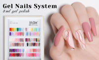 Esmalte de Uñas Semi Permanente Arte Clavo 8ml Kit de Color Rosa Brillo Popular Primavera 24 Colores Variedad de Estilos y Texturas - details 2
