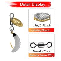 5 uds/10 Uds moscas de pesca con mosca señuelo giratorio lentejuelas biónicas gusano cebo pesca para carpa lubina salmón trucha equipo de pesca agua dulce/agua salada - details 4