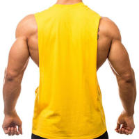 Men's Summer Gym Bodybuilding Tank Tops High Quality Sleeveless Cotton T-shirts Workout Fitness Singlets Sport Vest Clothing - details 13
