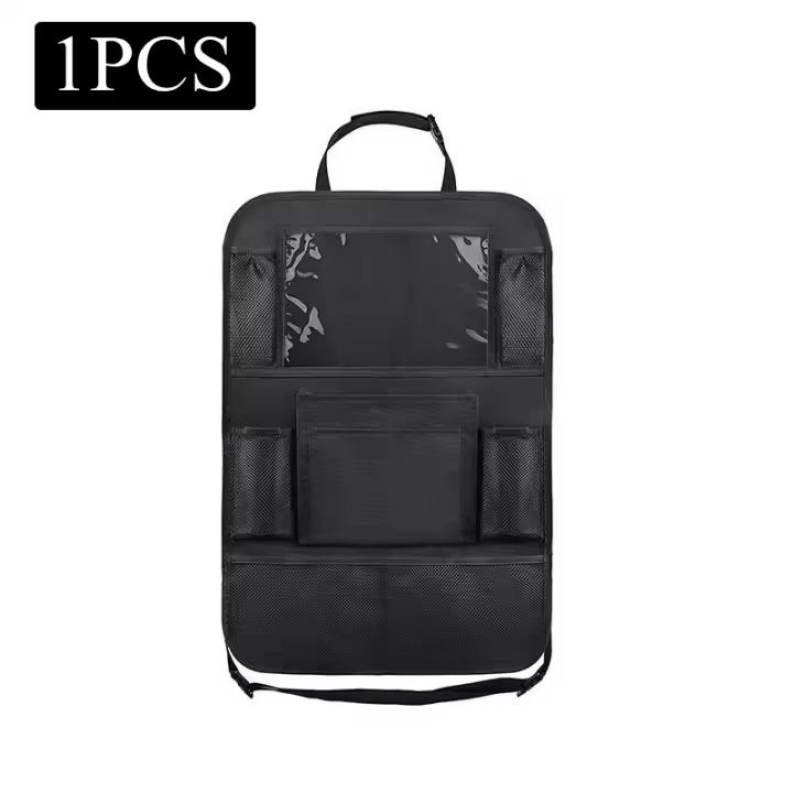 Organizador de Asiento Trasero de Coche con Pantalla Táctil Soporte para Tableta + 9 Bolsillos Protectores de Asiento para Niños y Niñas - 1