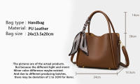 Bolsos de hombro con cintas simples para mujer, bandoleras versátiles de cuero PU de alta capacidad, novedad - details 0