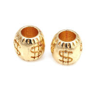 Cuentas de ojo de libélula de latón de Color dorado de 18K con patrón, cuentas espaciadoras de barril de bola redonda, fabricación de joyería, accesorios de pulseras Diy - details 31