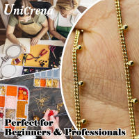 Cadena de Cuentas de Bola de Oro UniCrena KC Cadena Decorativa Hipoalergénica para Joyería Artesanal Cadena Larga de Cobre Electroplateado - details 4