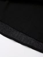 Vintage Women Front Button With Belt Floral Embroidery Short Dress Long Sleeve V Neck Autumn Casual Dress Black - details 10