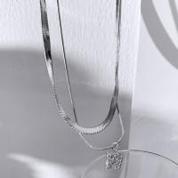 A-Z-collar colgante de acero inoxidable para mujer, cadena pequeña, letra parpadeante, estrangulamiento, cadena de hoja, capas - details 2