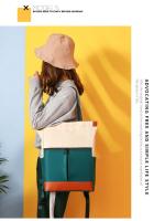 Mochila impermeable para ordenador portátil, de gran capacidad bolso de hombro, bolso de viaje portátil para mujer, Color de contraste - details 4