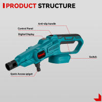 ONEVAN Pistola de Lavado a Presión sin Escobillas de 200 Bar 3500W 6en1 Pistola de Pulverización Inalámbrica Herramienta de Lavado de Jardín para Auto para Batería Makita de 18V Pin - details 1