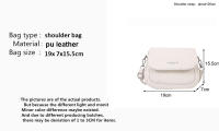 Bolso de hombro con solapa para mujer, bandolera de cuero PU, Estilo Vintage, cuadrado, pequeño - details 0