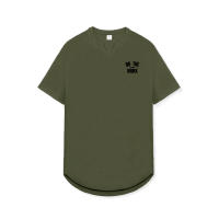 Gym Bodybuilding Fitness Shirt Summer Casual Breathable Quick Dry Elastic Tops Men Fashion Solid Print Short Sleeve Slim T-shirt - details 11