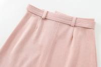 Elegant Women With Belt Faux Suede Mini Skirt Female Office Wear High Waist A-line Skirts faldas mujer - details 9