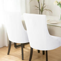 Funda elástica para silla de comedor, fundas para sillas de LICRA Jacquard, respaldo alto elástico, sillones inclinados, para cocina de Hotel, 1 ud. - details 12