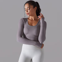 Camiseta de Yoga Sin Costuras para Mujer Deporte Top Largo Manga Larga Ropa de Gimnasio Camiseta de Correr para Entrenamiento Activo Vestimenta Ajustada Material Exterior Poliéster Temporada Primavera/Verano - details 58