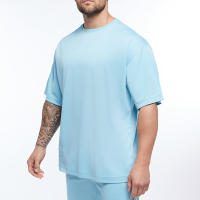 Mens Loose Oversized Short Sleeve T-shirt Mesh Dropped Shoulder Sportswear Fitness T Shirt Summer Gym Clothing Bodybuilding Tees - details 2