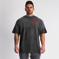 Gym Bodybuilding Fitness Mens Oversized Casual T Shirt Outdoor Hip Hop Streetwear Loose Short Sleeve Cotton Breathable T-shirt - details 5